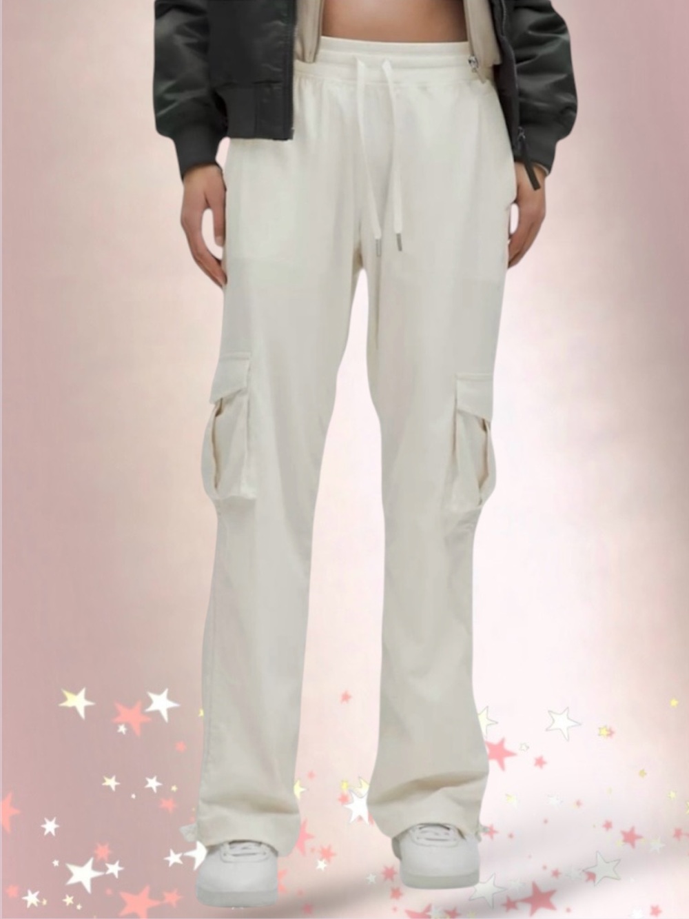 🆕🍋LULULEMON Dance Studio Relaxed-Fit Mid-Rise Cargo • IVORY-BEIGE • S & M • NWOT